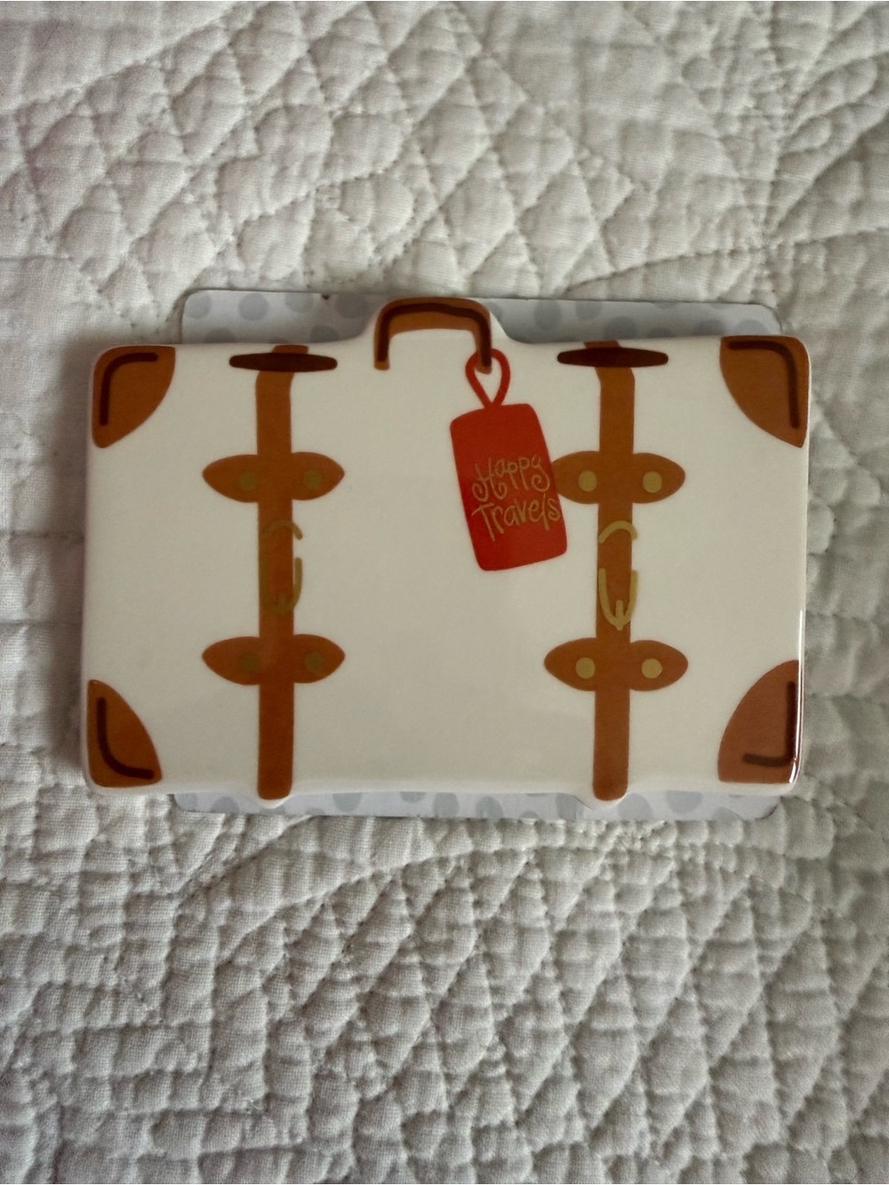 Happy Everything mini suitcase attachment with Gold Script